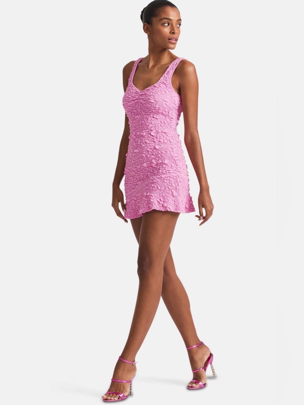 LoveShackFancy Pink Bartlette Mini Dress